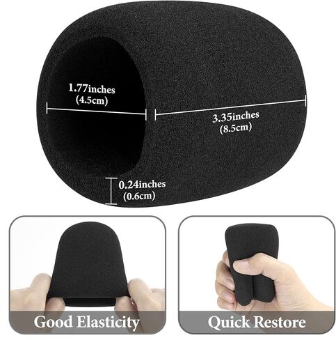 Geekria for Creators Foam Windscreen متوافق مع نظام الميكروفون اللاسلكي JBL وJBL PartyBox Wireless Mic Antipop Windshield، غطاء الرياح Mic، مرشح رغوة الإسفنج (أسود / 2 حزمة) in Kuwait