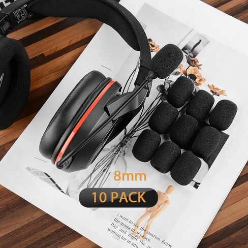 واقي رياح إسفنجي من Geekria for Creators متوافق مع ميكروفون Lavalier بقطر داخلي 8 مم، وغطاء إسفنجي مضاد للميكروفون، وغطاء رياح للميكروفون، وفلتر إسفنجي لتقليل ضوضاء الرياح (10 عبوات) in Kuwait