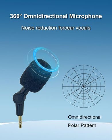 ميكروفون صغير ثلاثي الأقطاب مقاس 3.5 مم متعدد الاتجاهات لـ DJI Mic 1/2 لكاميرات Rode Go 2 اللاسلكية DSLR وهواتف Android، ميكروفون مكثف مرن 180 درجة لإلغاء الضوضاء التوصيل والتشغيل الصغير in Kuwait