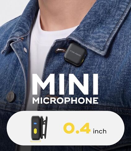 FULAIM 4-Pack Wireless Lavalier Microphone for iPhone 15 16 17 Android Camera PC, AI Noise Cancellation, 300m Range, 21H Battery Life with Charging Case, Lapel Mini Mic for Vlog Interview TikTok in Kuwait