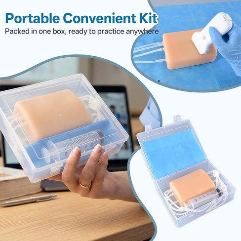 Ultrasound-Guided Venous Access Training Model, Realistic Silicone IV Injection & Venipuncture Practice Pad with Multi-Depth Veins, Visible Needle Tracking for Nursing & Medical Training in Kuwait