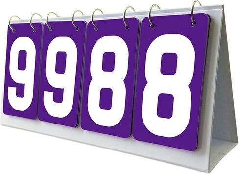 Sports Scoreboard Flip Number Score Board Tabletop Portable Counter Flipper PVC Construction Suitable for Basketball Football Soccer Table in Kuwait
