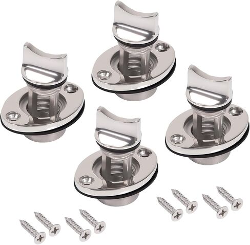 Stainless Steel Boat Drain Plug Oval Garboard Transom Marine Plugs Fit for 1" Hole,Thread for 3/4", with Screws and Waterproof O-Ring in Kuwait