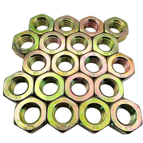 7/16"-14 Grade 8 Flange Nuts (20 Pack) – Heavy Duty Yellow Zinc Coarse Thread Fasteners with Built-in Washer Base, SAE J995 High Strength Steel in Kuwait