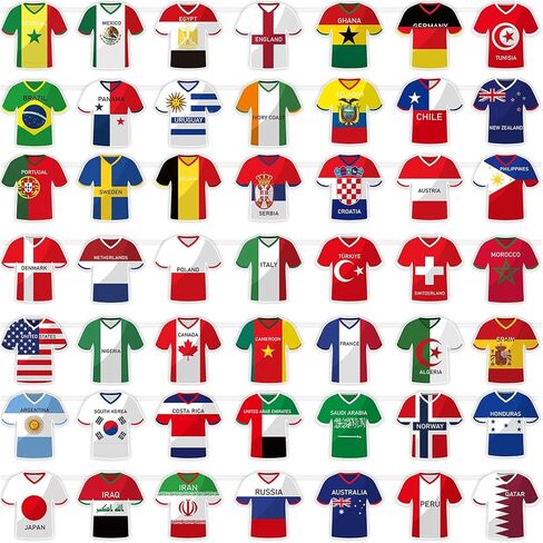2026 World Cup Soccer Jersey Flag Bunting Banner,49Pcs International Country String Flags Garland,Sports Themed Party Decorations for Olympic Events & Outdoor Celebrations,Soccer Fans Merchandise in Kuwait