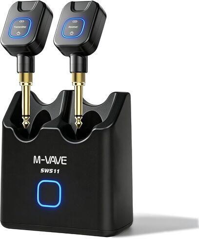 نظام نقل الصوت اللاسلكي M-VAVE SWS11 5.8 جيجا هرتز، أجهزة إرسال واستقبال ذات 6 قنوات، نطاق 30 مترًا، متوافق مع لوحة مفاتيح الجيتار، مع حقيبة شحن in Kuwait