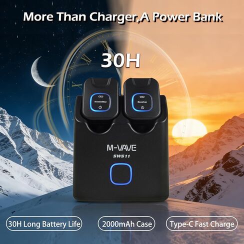 نظام نقل الصوت اللاسلكي M-VAVE SWS11 5.8 جيجا هرتز، أجهزة إرسال واستقبال ذات 6 قنوات، نطاق 30 مترًا، متوافق مع لوحة مفاتيح الجيتار، مع حقيبة شحن in Kuwait