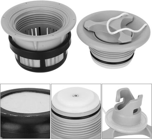 VGEBY 3Pcs Air Valve, Inflatable Tent Air Valve Spiral Air Plug Air Valve Replacement with Filter Mesh Accessory for Inflatable Tent Boat Kayaks (Gray) in Kuwait