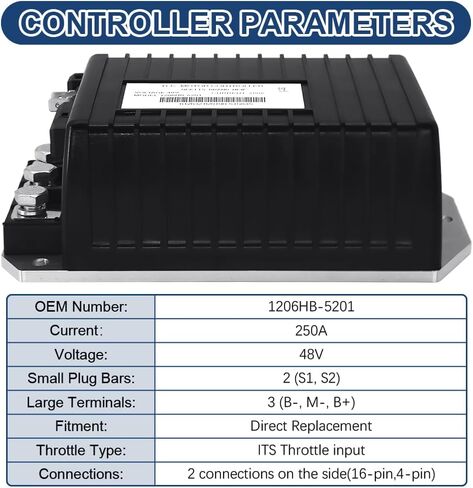 1206HB5201 48V 250A DC Motor Speed Controller for Curtis for EZGO TXT ITS Throttle for Express S4/1000 for Terrain 250 /L4 for Cushman Hauler 800/1000 for MPT 800 1206HB-5201 1206HB in Kuwait