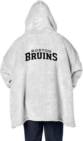 بلوفر شيربا كبير الحجم من Northwest NHL Boston Bruins Hoodler، شعار مطرز، سترة صوفية ناعمة يمكن ارتداؤها، صوف ناعم مع جيب أمامي، مقاس واحد يناسب معظم الأشخاص in Kuwait