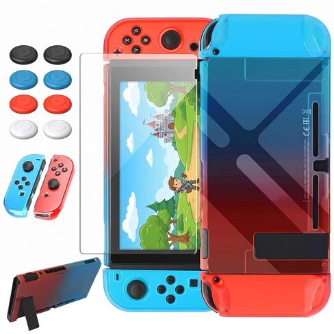 FYOUNG Upgrade Switch 2 Protective Case&Screen Protector Set,Dockable Cover | Cute Hard Shell Skin for Nintendo Switch 2 Console Accessories,Travel-Friendly,Kickstand Cutout(Blue, for Switch 2 7.9inch) in Saudi Arabia