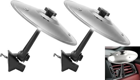Car Cymbal Air Vent, Mini Car Crash Cymbals, Add Fun to Your Drive with Car Drum | A Great Gift For Drummers And Music Lovers | All Vehicle Types (2 pieces of silver, 5.5 inches) in Kuwait