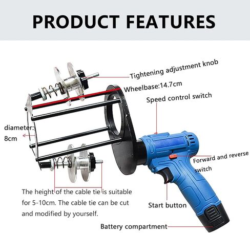 Commercial Electric HVAC Pipe Tape Wrapping Machine, Handheld Automatic Line Set Wrapping Tool for Up to 2.75 Inch (7cm) Refrigerant Tubes Conditioner, Insulation Cable Tie Winding Workstation, in Kuwait