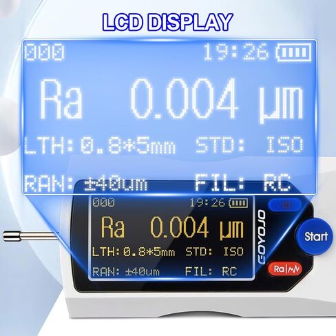 Digital Surface Roughness Tester, Portable Gauge with High 0.001µm Accuracy, LCD Display, 500 Data Storage for Electronics & Metal Industry and Surface Roughness Detection in Kuwait