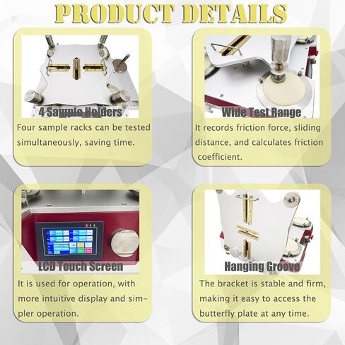 Martindale Abrasion Testing Machine Fabric Pilling Test Machine 4 Sample Holders LCD Touch Screen 110V in Kuwait