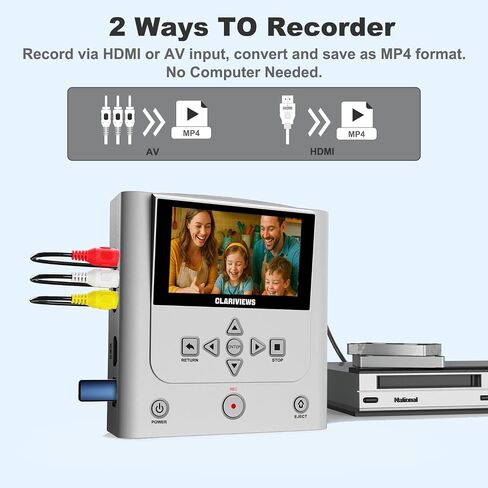 VHS to DVD Recorder, VHS to DVD Converter Machine, Convert VHS,VCR,Camcorder to DVDs,USB,SD Card,Smart Phone WiFi to DVDs,USB,SD,HDD Copy, WiFi APP Media Recorder【VHS/Tapes/DVD Player Not Included】 in Saudi Arabia