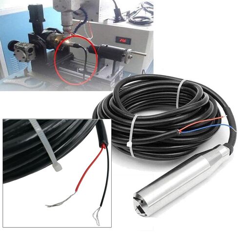 10M Pressure Range Liquid Level Transmitter 4-20mA Signal Water Level Sensor Detector Pressure Transmitter Submersible Water Level Transducer Sensor 24-32VDC, for Tanks Wells in Kuwait