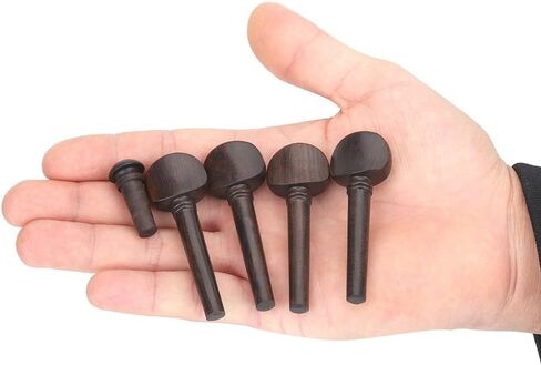 Violin Tuning Pegs Set, Handmade Smooth Ebony Violin Tuning Pegs with Endpin for Precise Control, 4-Piece Tuning Pegs Endpin Replacement for 4/4 Violin Tailpiece and Strings Replacement in Kuwait