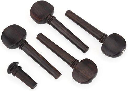 Violin Tuning Pegs Set, Handmade Smooth Ebony Violin Tuning Pegs with Endpin for Precise Control, 4-Piece Tuning Pegs Endpin Replacement for 4/4 Violin Tailpiece and Strings Replacement in Kuwait