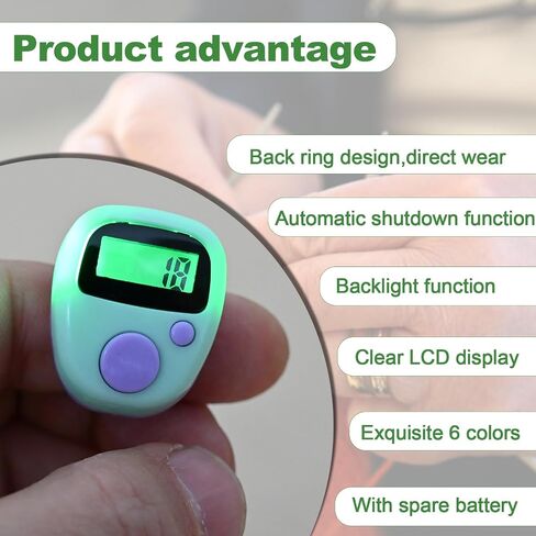 عداد الفرس الإلكتروني مع عداد LED 5 أرقام LCD وعداد التآكل المباشر للحياكة/الجولف/التدريب/السلع/العد/اللفة، إلخ، 6 عبوات (مع بطارية احتياطية) in Saudi Arabia