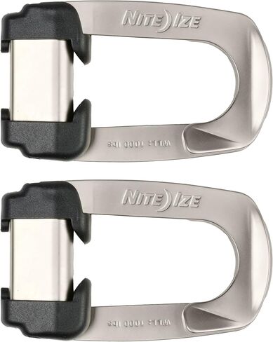 خطاف حزام Nite Ize CamJam HookLock - خطاف ربط سفلي يعمل بنابض - خطاف مقاوم للتآكل ومثبت شحن من الفولاذ المقسى - تأمين الحمل الثقيل لأشرطة مقاس 1 بوصة - كبير (عبوتان) in Kuwait