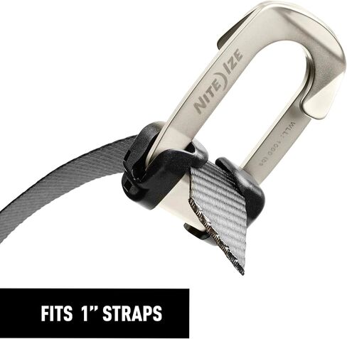 خطاف حزام Nite Ize CamJam HookLock - خطاف ربط سفلي يعمل بنابض - خطاف مقاوم للتآكل ومثبت شحن من الفولاذ المقسى - تأمين الحمل الثقيل لأشرطة مقاس 1 بوصة - كبير (عبوتان) in Kuwait
