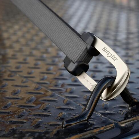 خطاف حزام Nite Ize CamJam HookLock - خطاف ربط سفلي يعمل بنابض - خطاف مقاوم للتآكل ومثبت شحن من الفولاذ المقسى - تأمين الحمل الثقيل لأشرطة مقاس 1 بوصة - كبير (عبوتان) in Kuwait