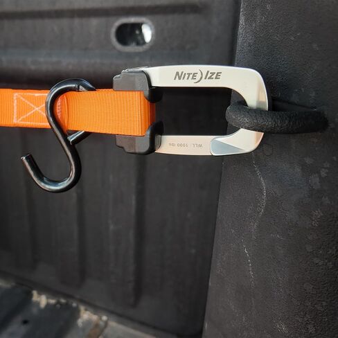 خطاف حزام Nite Ize CamJam HookLock - خطاف ربط سفلي يعمل بنابض - خطاف مقاوم للتآكل ومثبت شحن من الفولاذ المقسى - تأمين الحمل الثقيل لأشرطة مقاس 1 بوصة - كبير (عبوتان) in Kuwait
