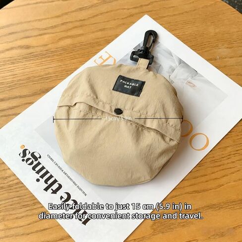 Sun Hat Packable Quick Dry Wide Brim with Chin Strap, Adjustable Bucket Hat for Hiking, Fishing, Camping, Travel Beach, Khaki in Saudi Arabia