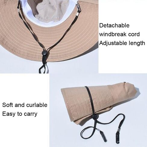 8112 Ladies Sunshade Large Brim Ponytail Bucket Hat(Black) in Saudi Arabia
