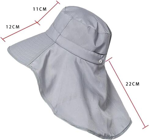 8112 Ladies Sunshade Large Brim Ponytail Bucket Hat(Black) in Saudi Arabia