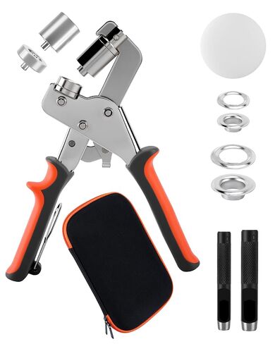 UCEC Heavy Duty Grommet Kit with 3/8" & 1/4" Eyelet Pliers, 400Pcs Magnetic Interchangeable Grommets Eyelets Set, Manual Hole Punch Tool for Fabric, Tarp, Canvas, Leather in Saudi Arabia