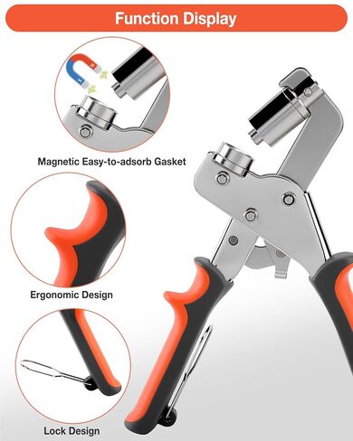 UCEC Heavy Duty Grommet Kit with 3/8" & 1/4" Eyelet Pliers, 400Pcs Magnetic Interchangeable Grommets Eyelets Set, Manual Hole Punch Tool for Fabric, Tarp, Canvas, Leather in Saudi Arabia