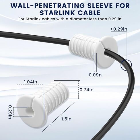 6 Pcs 3/4 Inch Cable Grommets for Starlink, White Silicone Wall Cable Pass Through for Starlink Wall Cable Pass Through Bushing Grommets, Waterproof Cable Grommet for Protecting Cords in Saudi Arabia