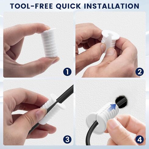 6 Pcs 3/4 Inch Cable Grommets for Starlink, White Silicone Wall Cable Pass Through for Starlink Wall Cable Pass Through Bushing Grommets, Waterproof Cable Grommet for Protecting Cords in Saudi Arabia