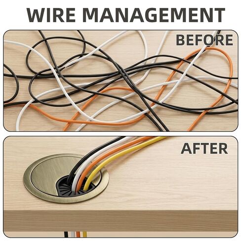 Covzoe 8 Pack 2 Inch Cable Grommet, Wire Hole Cover with Hole Saw, Metal Desk Grommet for Wire Organizer Home Office Table Wire Management, Bronze in Saudi Arabia