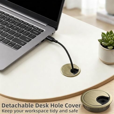 Covzoe 8 Pack 2 Inch Cable Grommet, Wire Hole Cover with Hole Saw, Metal Desk Grommet for Wire Organizer Home Office Table Wire Management, Bronze in Saudi Arabia