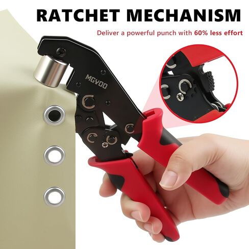 3/8" 1/4" Grommet Tool Kit for Fabric Tarp Leather with 500 Pairs Eyelets and Grommets-3/8" Heavy Duty Eyelet Tool with 1/4" Die, 500pairs Silver Metal Grommets, 6mm 11mm Hole Punch, Gasket in Saudi Arabia