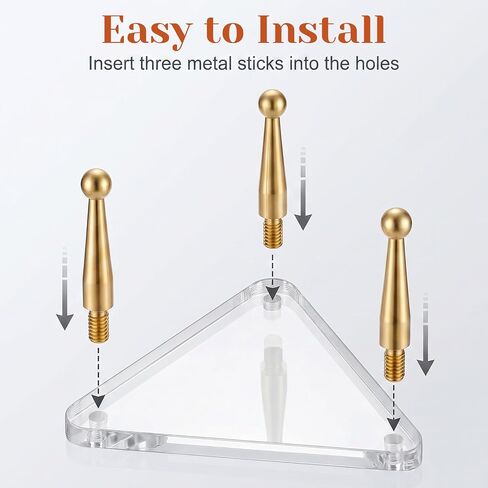 Basketball Display Stand, Football Display Stand with Gold Pegs and Rubber Feet Clear Acrylic Ball Holder for Basketball, Football, Soccer, Volleyball, Crystals and Rocks in Saudi Arabia