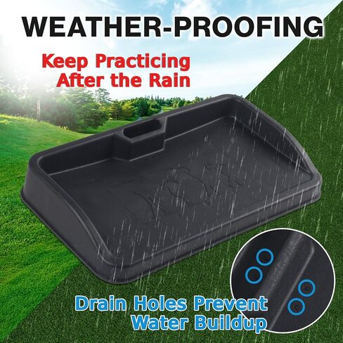Japard Golf Ball Tray 100 Balls Holder for Practice Mat, 23.2" Wide Black | Built-In Phone Holder for Swing Recording Large Capacity for Simulator Practice Indoor Outdoor in Saudi Arabia