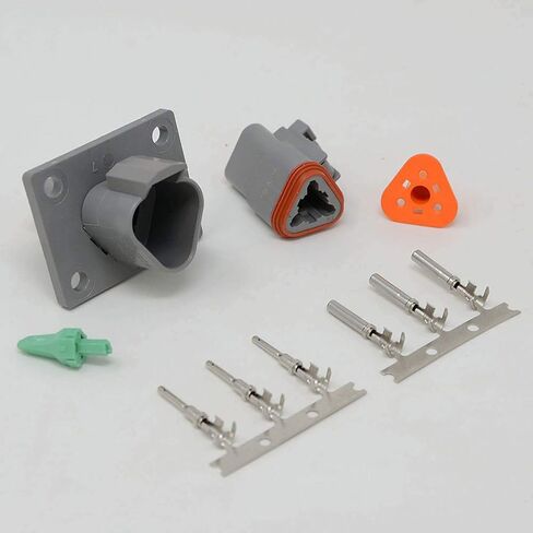 Deutsch 3-pin 14-16AWG Flange Connector Kit Crimp Style Contacts (MADE IN USA) in Kuwait