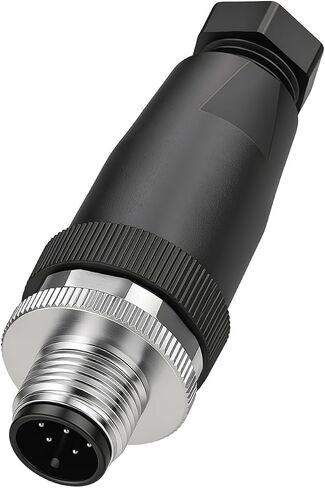 IP67 مقاوم للماء M12 A-Code 5 دبوس موصل أنثى بزاوية قائمة، قابس توصيل قطع الطيران الدائري الصناعي 12 مم، موصل سلك كهربائي بمستشعر سلكي ميداني، حزمة واحدة in Kuwait