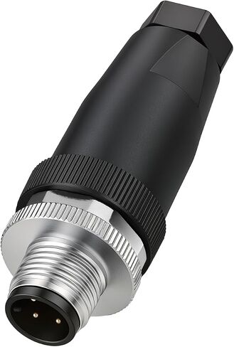 IP67 مقاوم للماء M12 A-Code 5 دبوس موصل أنثى بزاوية قائمة، قابس توصيل قطع الطيران الدائري الصناعي 12 مم، موصل سلك كهربائي بمستشعر سلكي ميداني، حزمة واحدة in Kuwait