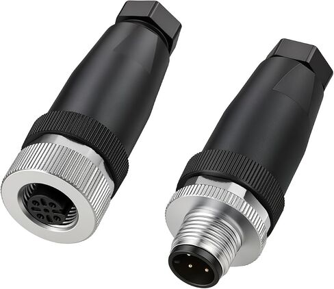 IP67 مقاوم للماء M12 A-Code 5 دبوس موصل أنثى بزاوية قائمة، قابس توصيل قطع الطيران الدائري الصناعي 12 مم، موصل سلك كهربائي بمستشعر سلكي ميداني، حزمة واحدة in Kuwait