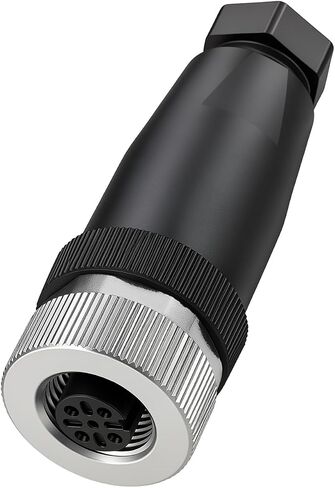 IP67 مقاوم للماء M12 A-Code 5 دبوس موصل أنثى بزاوية قائمة، قابس توصيل قطع الطيران الدائري الصناعي 12 مم، موصل سلك كهربائي بمستشعر سلكي ميداني، حزمة واحدة in Kuwait