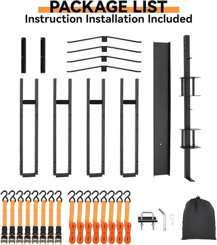 Heavy Duty Motorcycle Carrier for 2 Bikes, Hitch Mount Rack with Ramp for Dirt Bikes & Ebikes, 600 lbs Capacity with Ratchet Straps and Stabilizers, Receiver Hitch Ebike Carrier in Kuwait