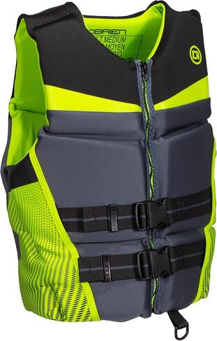 O'Brien Flex V-Back Life Jacket – Coast Guard Approved Adult Life Vest with Flex Fit Design, Lightweight Foam & Front Zip Closure for Watersports, Boating, and Jet Skiing in Kuwait