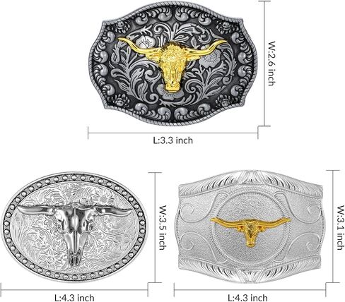 KASBAH 3-Piece Belt Buckle Western Collection for Cowboy Style in Saudi Arabia