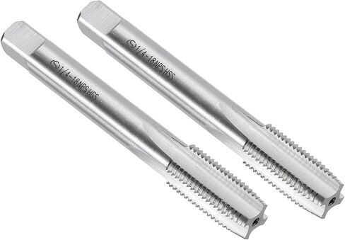 uxcell 2pcs Straight Flute Thread Tap, 1/8-27 NPS Screw Threading Tapping Tool Thread Milling Machine Taps, High-Speed Steel 6542 (HSS 6542) in Kuwait