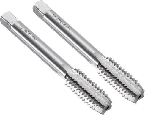 uxcell 2pcs Straight Flute Thread Tap, 1/8-27 NPS Screw Threading Tapping Tool Thread Milling Machine Taps, High-Speed Steel 6542 (HSS 6542) in Kuwait